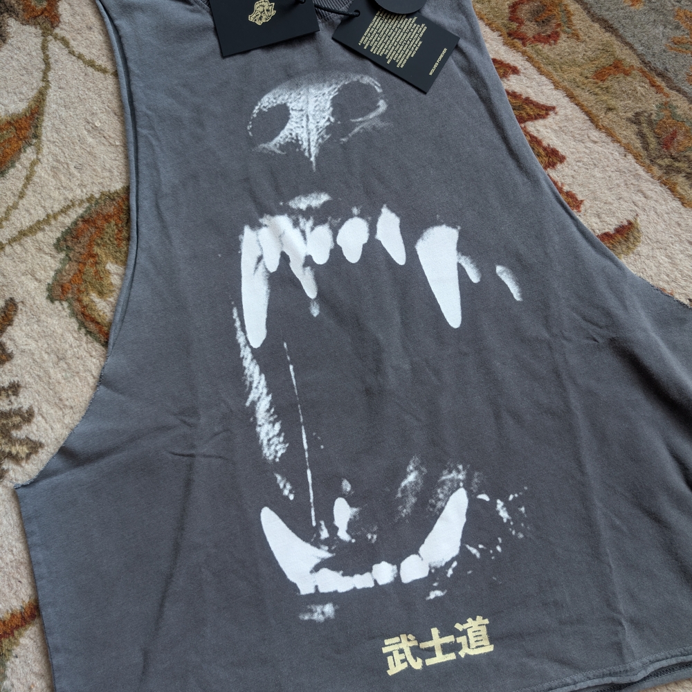 New w/ Tags Darc Sport Blood Thirsty Kanji Grunge Raw Cropped "Tommy" Muscle Tee